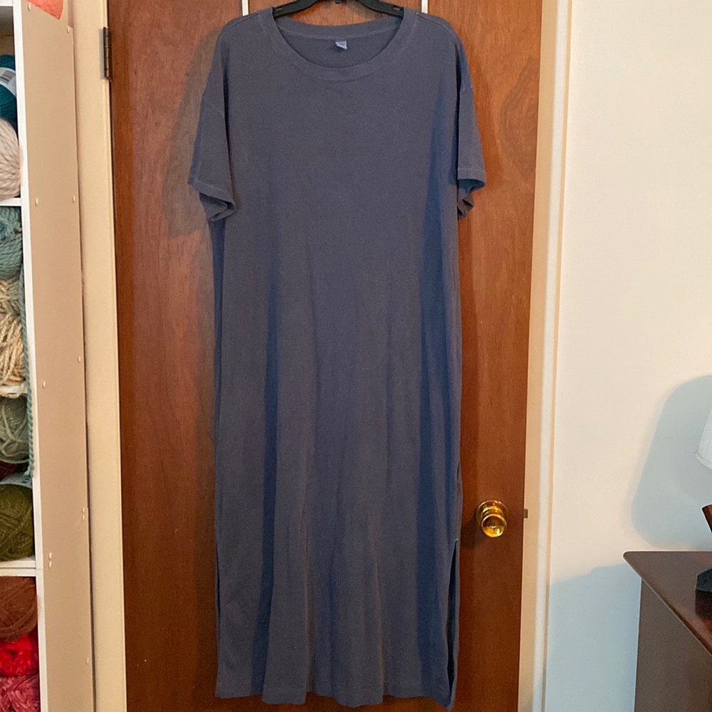 Old Navy Maxi T-Shirt Dress- Slate Gray XL Tall